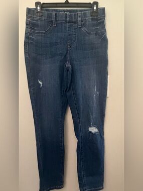 NWOT Judy Blue Dark Wash Distressed Straight leg Jeans Sz 5/27